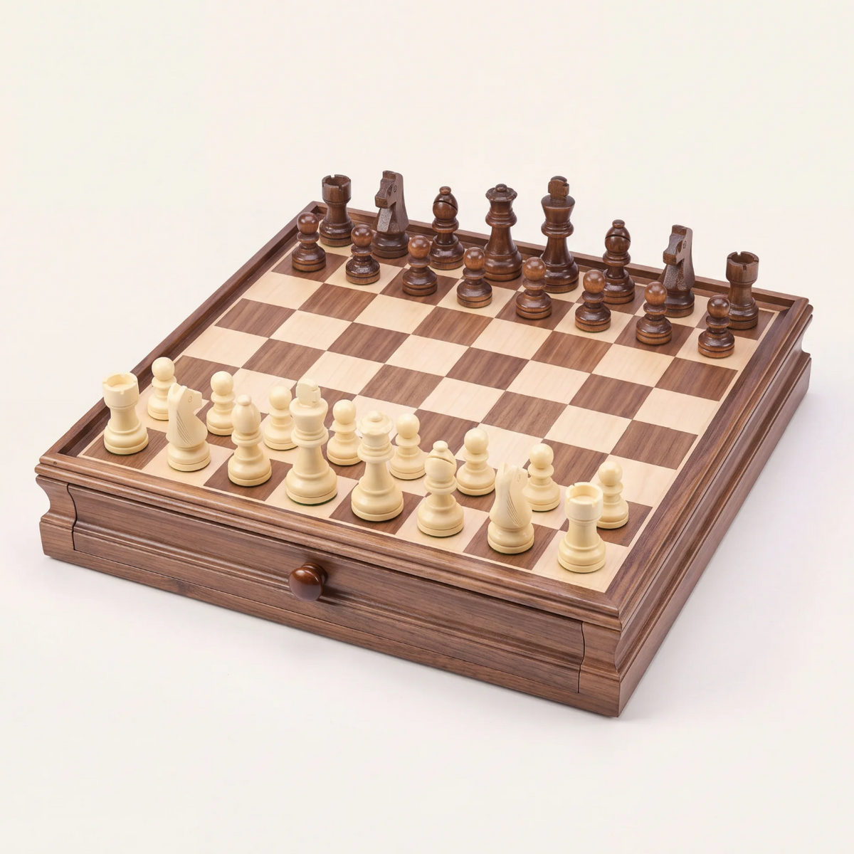 The Heritage - Échecs & dames en noyer massif.
